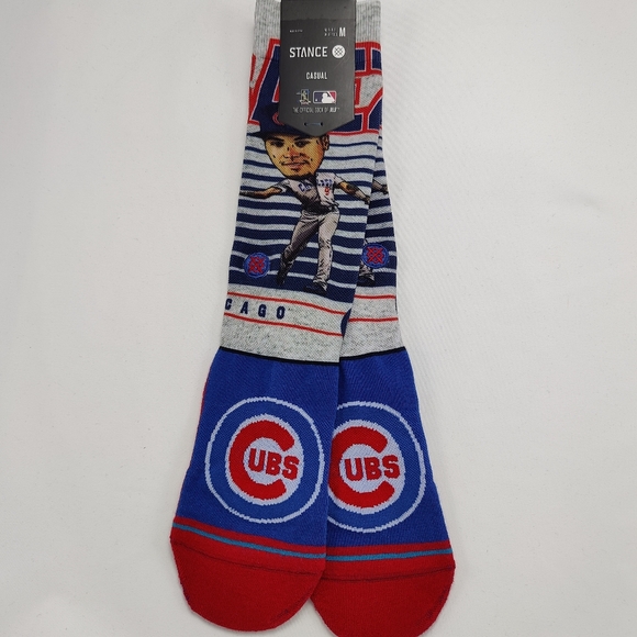 NWT Stance x MLB St Louis Cardinals JAVIER BAEZ BIG HEAD Crew Socks size M 6-8.5 - Picture 11 of 12